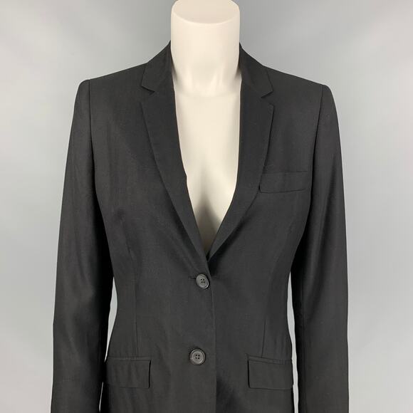 CALVIN KLEIN COLLECTION Size 6 Black Cashmere / Silk Jacke Blazer - Picture 2 of 7